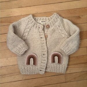 Huggalugs Knit Rainbow Cardigan, 12-18 mos